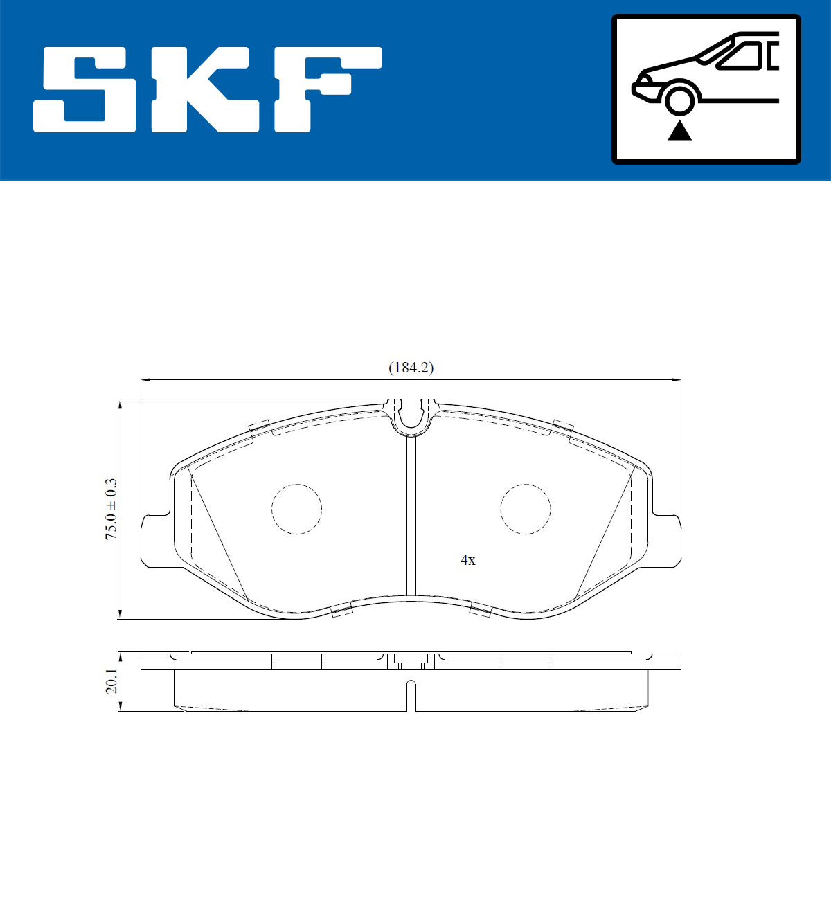 Set placute frana,frana disc VKBP 80213 SKF